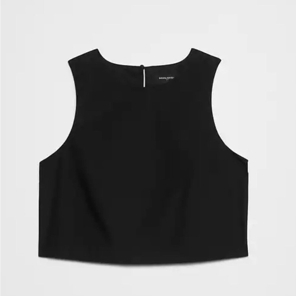 Banana Republic Racer Poplin Black Cotton Sleeveless Tank Top NWT